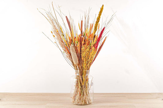 Trockenblumenstrauß – Orange XL – Trockenstrauß – 70 cm