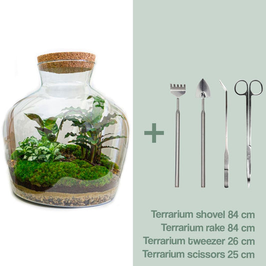 Flaschengarten – Fat Joe – 30 cm – Rechen + Schaufel + Pinzette + Schere