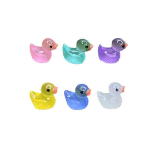 Leuchtend im Dunkeln – Enten – bunt – Höhe 2 cm – 7 Stück