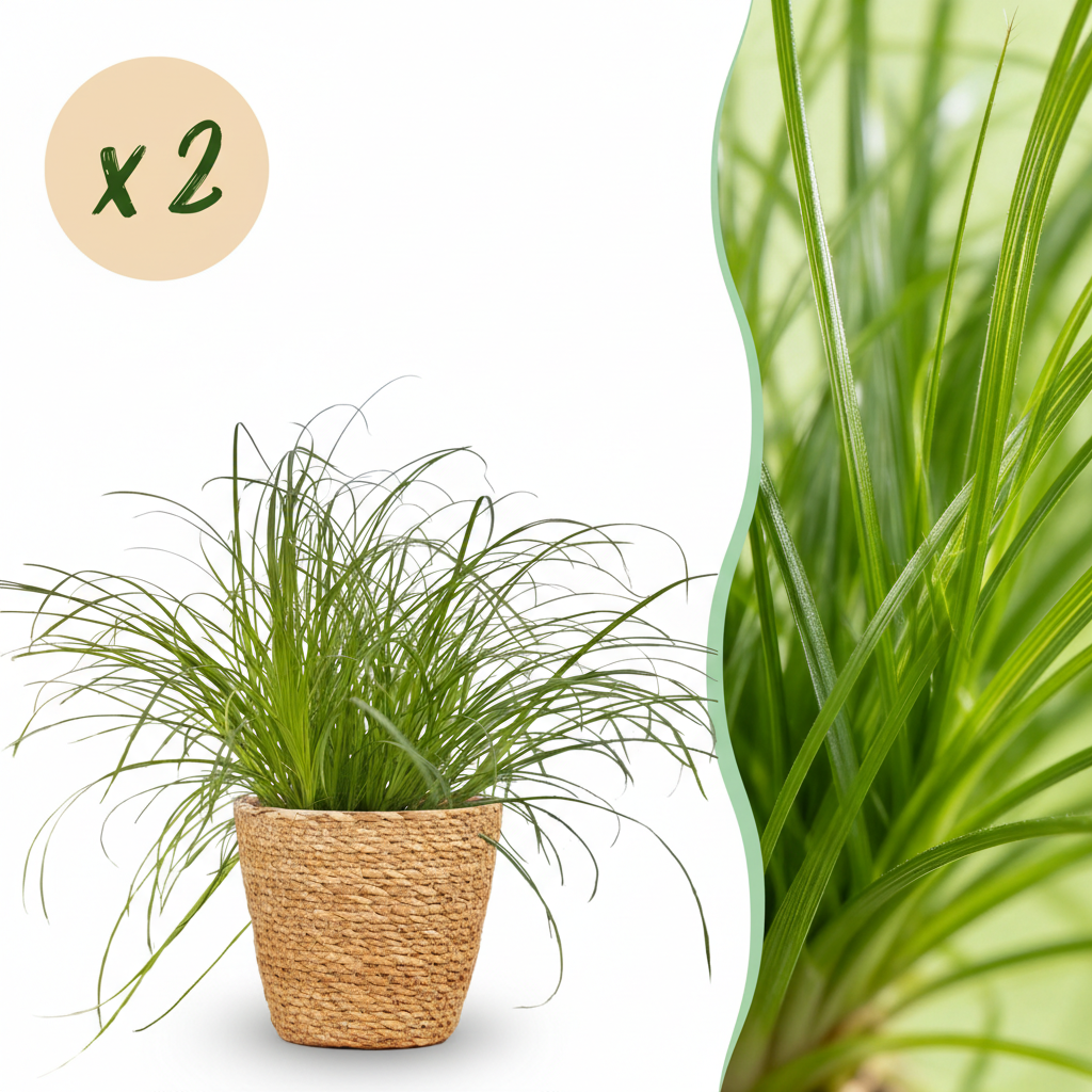 Green boutiQ, Zimmerpflanze, Cyperus alternifolius Zumula, Katzenpflanze, Haustierfreundliche Pflanze, Grün, Topf 12cm, Höhe 20cm