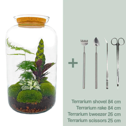 Flaschengarten – Botanical Sven XL – 43 cm – Rechen + Schaufel + Pinzette + Schere