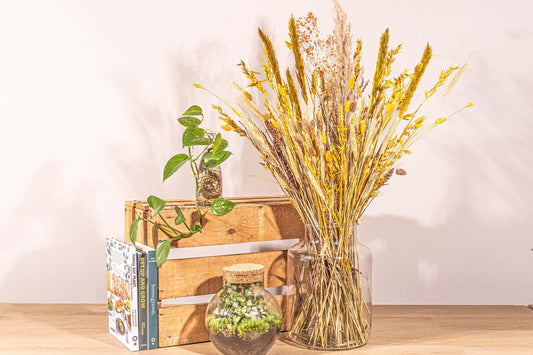 Trockenblumenstrauß – Yellow XL – Trockenstrauß – 70 cm