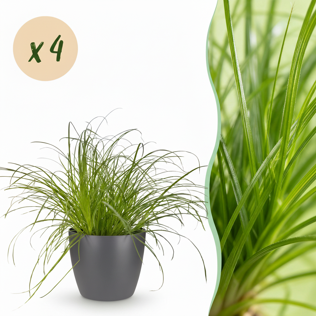 Green boutiQ, Zimmerpflanze, Cyperus alternifolius Zumula, Katzenpflanze, Haustierfreundliche Pflanze, Grün, Topf 12cm, Höhe 20cm