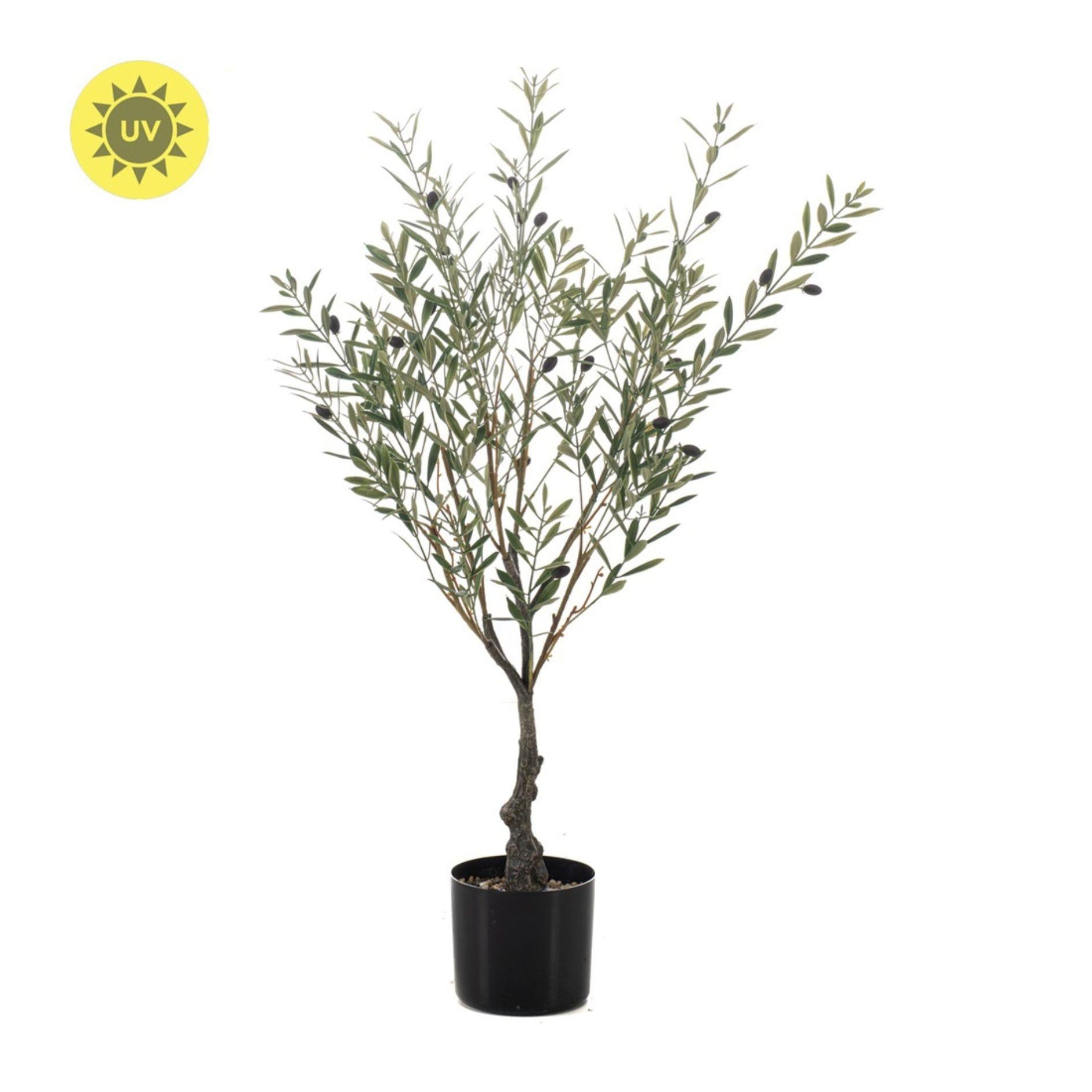 Kunstpflanze Olivenbaum im Topf, UV, 90 cm