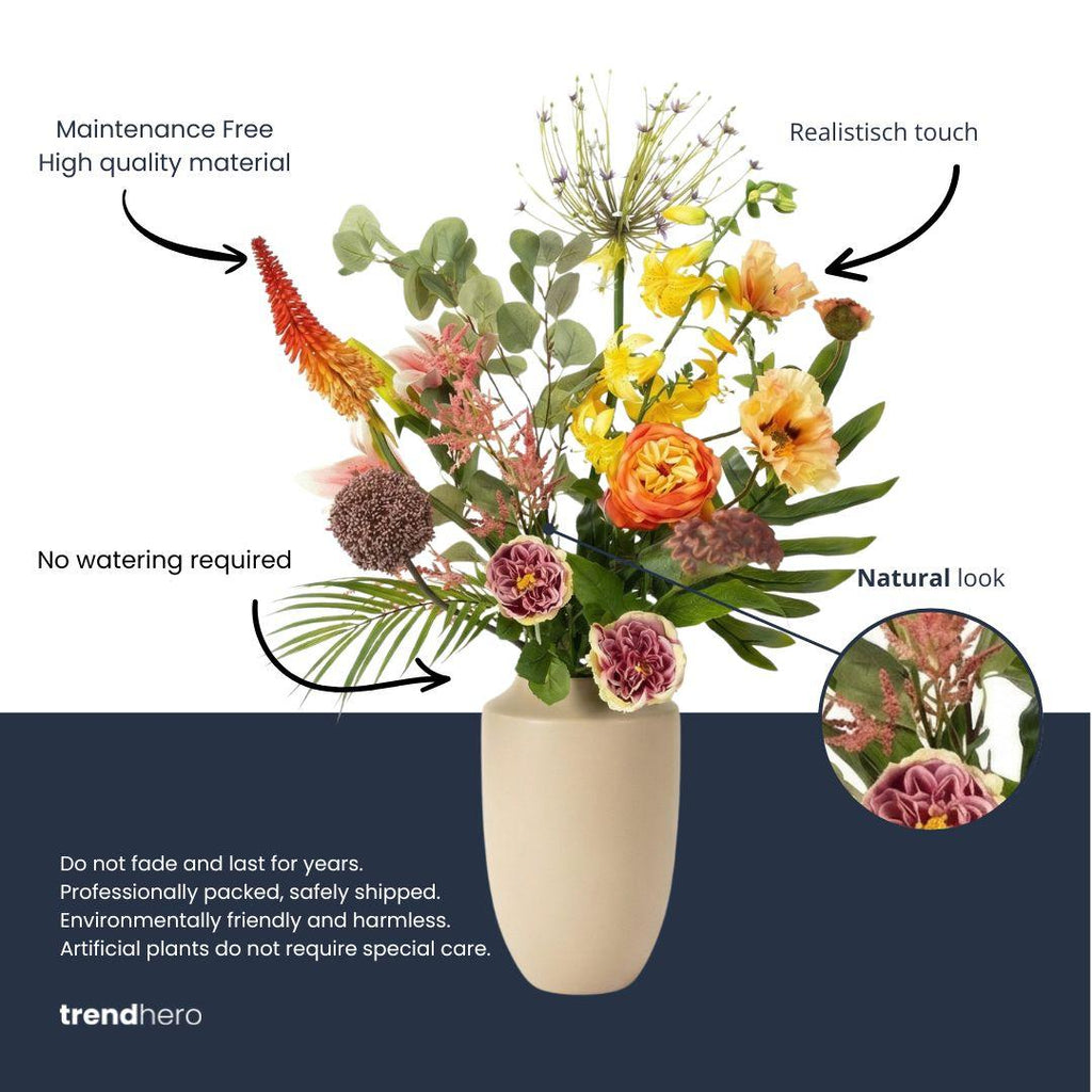 Kunstblumenstrauß, Tropical Chic Deluxe, Real Touch, 13 Stiele, ↑ 105 cm