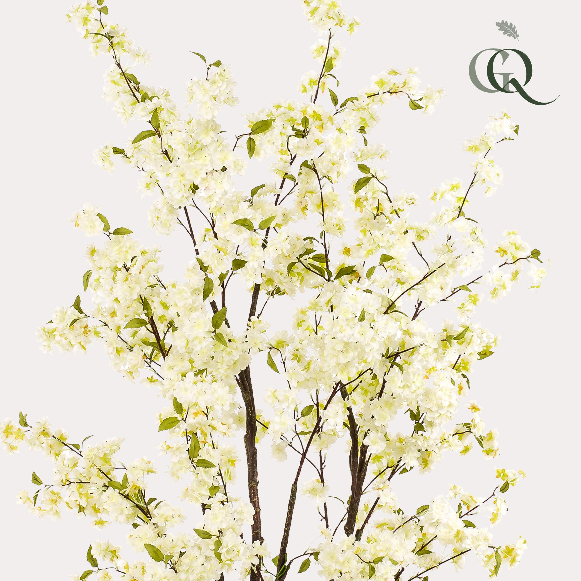 Kunstpflanze, Prunus, Kersenbloesem, weiß, 210 cm