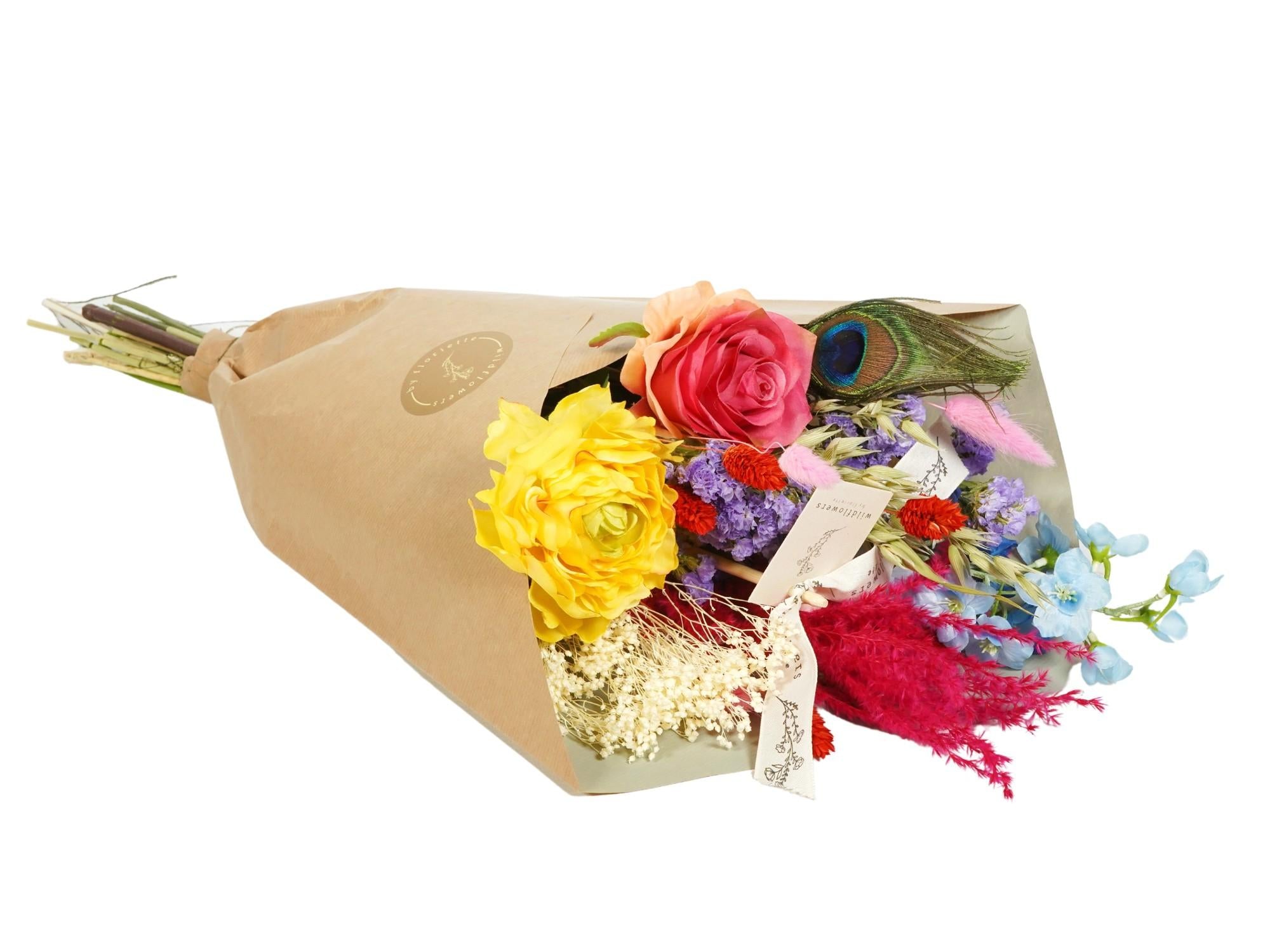 Getrocknete Blumen & Seide, Dried & Silk, Summer Party, 4 Blumensträuße, 55 cm