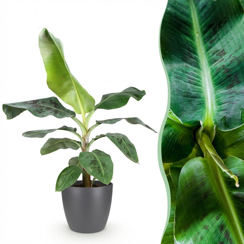 Green boutiQ, Zimmerpflanzen, Musa acuminata Dwarf Cavendisch, Bananenpflanze, Wenig Pflege, Grün, Topf 21cm, Höhe 70, 75cm