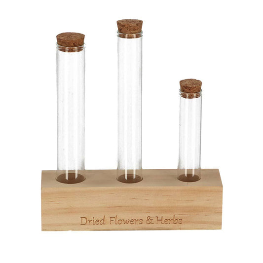 Holzröhre – Größe M – Blumen und Kräuter + Trockenblumen-Arrangement