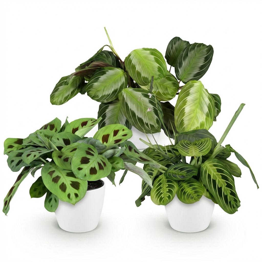 Green boutiQ, Zimmerpflanze, Marantha Silverband, Marantha Lemon Lime Marantha Kerchoveana, Gebetspflanze, Haustierfreundliche Pflanze, Grün, Topf 12cm, Höhe 25cm
