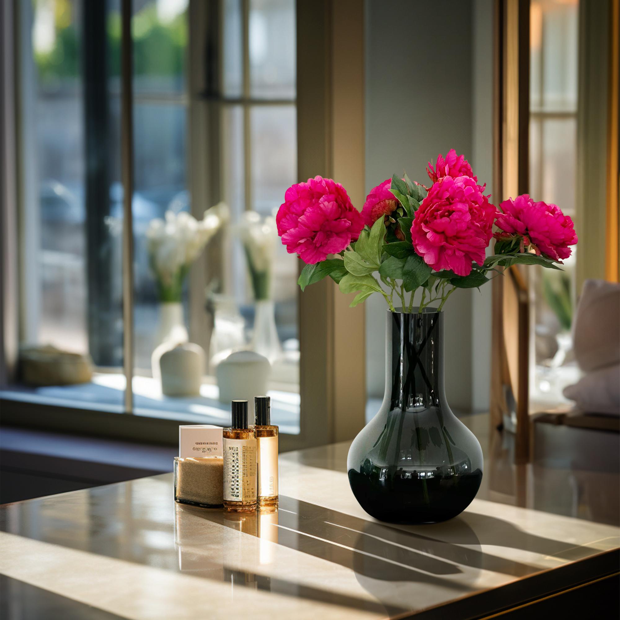 Kunstblumen-Solo, Dark Rosa, Peonies, x 5, 65 cm