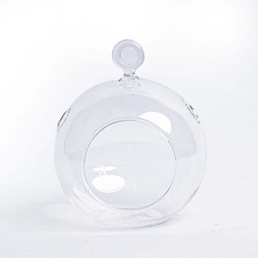 Glas-Weihnachtskugel – 3er-Set – Transparent mit Haken – D10,5 × H8 cm – Weihnachten