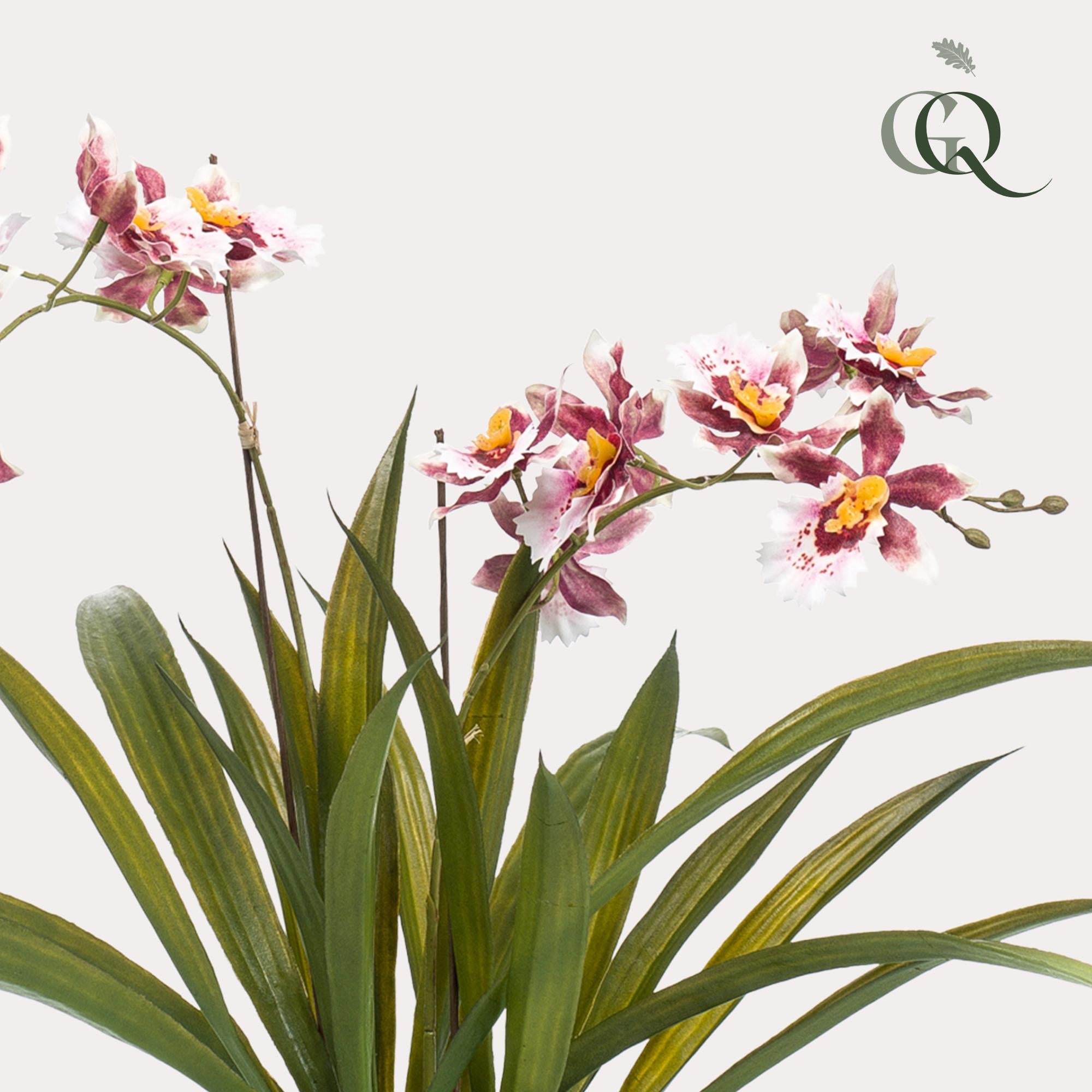 Kunstpflanze, Orchidee, Bordeaux, 45 cm