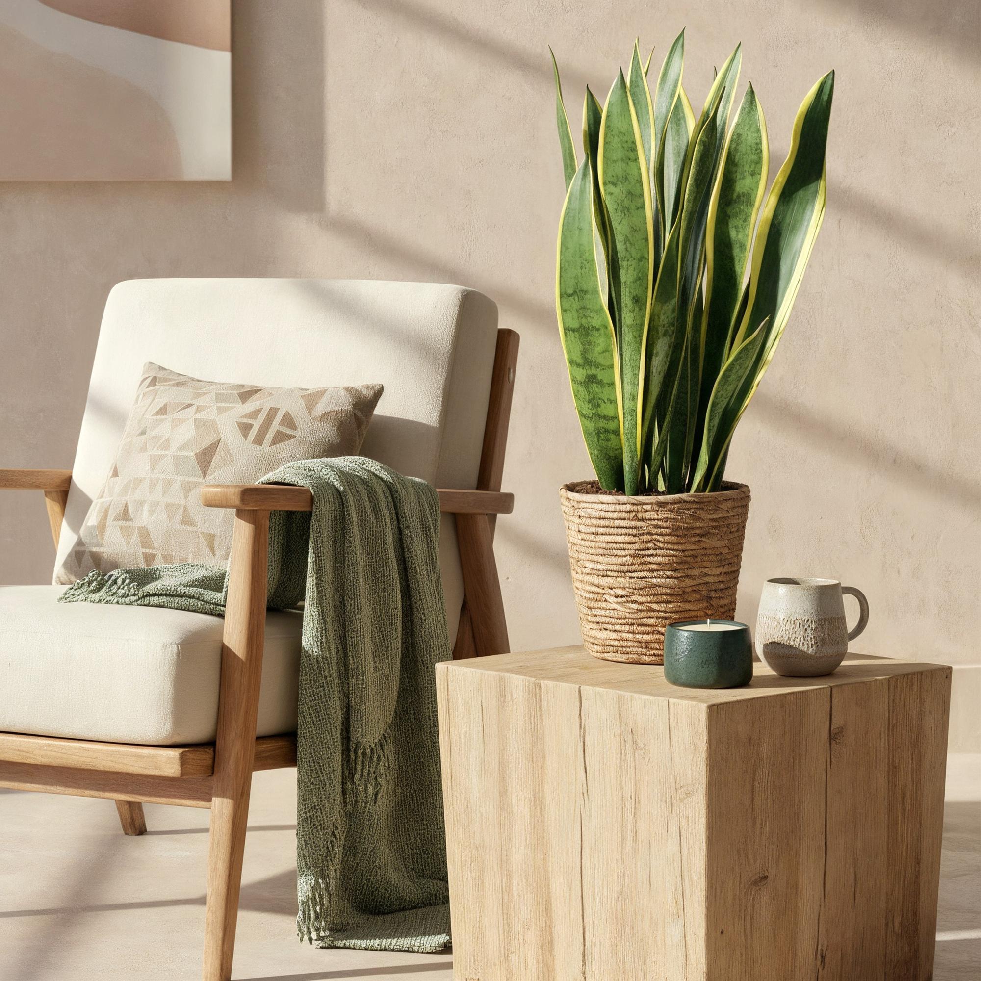 Zimmerpflanzen, Sansevieria Laurentii, Schwiegermutterzunge, Wenig Pflege, Grün, Gelb, 1 Pflanze, Topf 21 cm, 70-80 cm