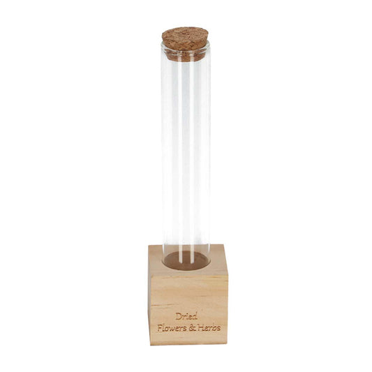 Holzröhre – Größe S – Blumen und Kräuter + Trockenblumen-Arrangement