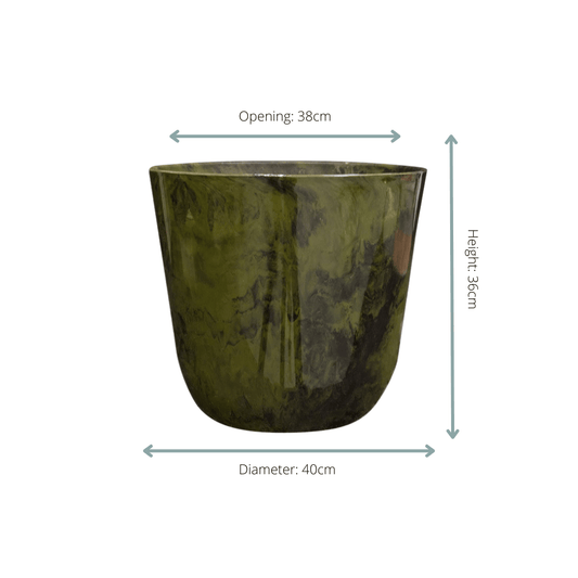 Pot Palermo marble groen D40 x H36 - Botanic-Vibes