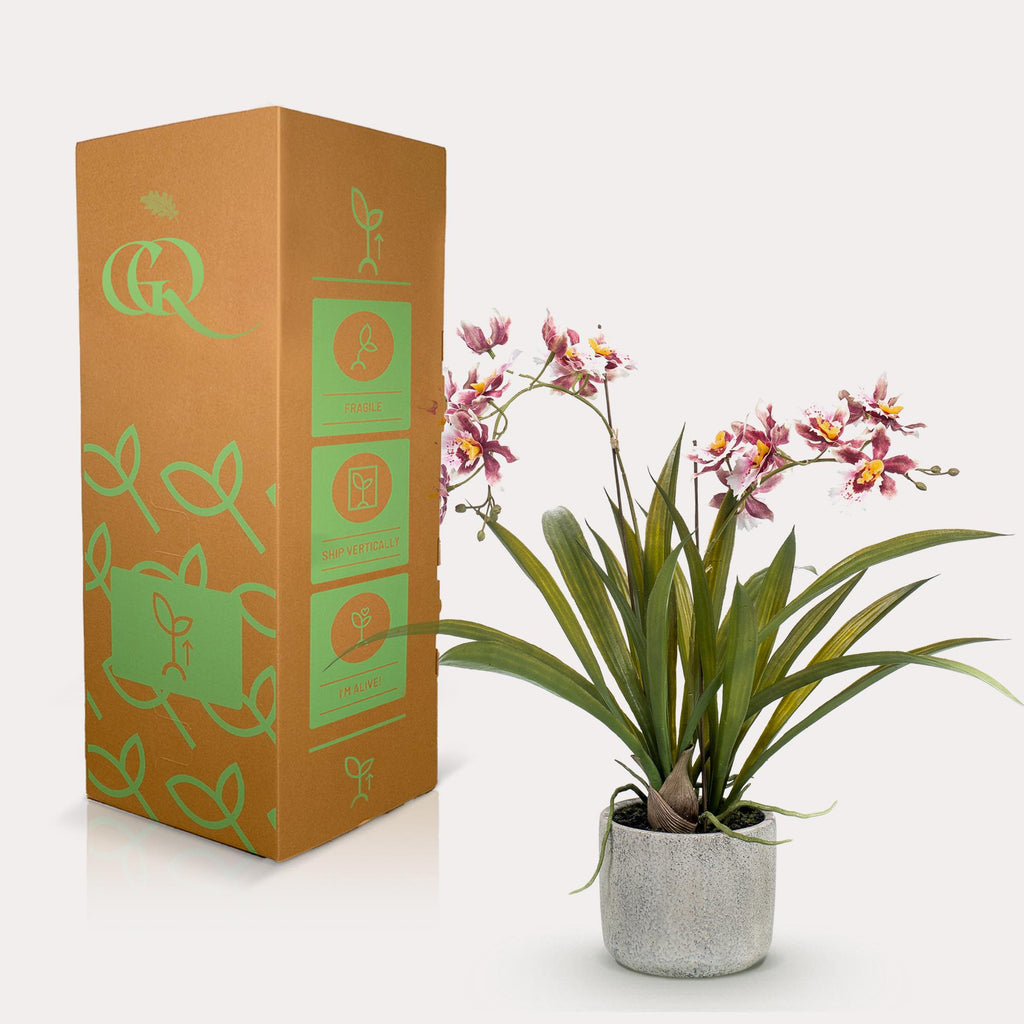 Kunstpflanze, Orchidee, Bordeaux, 45 cm