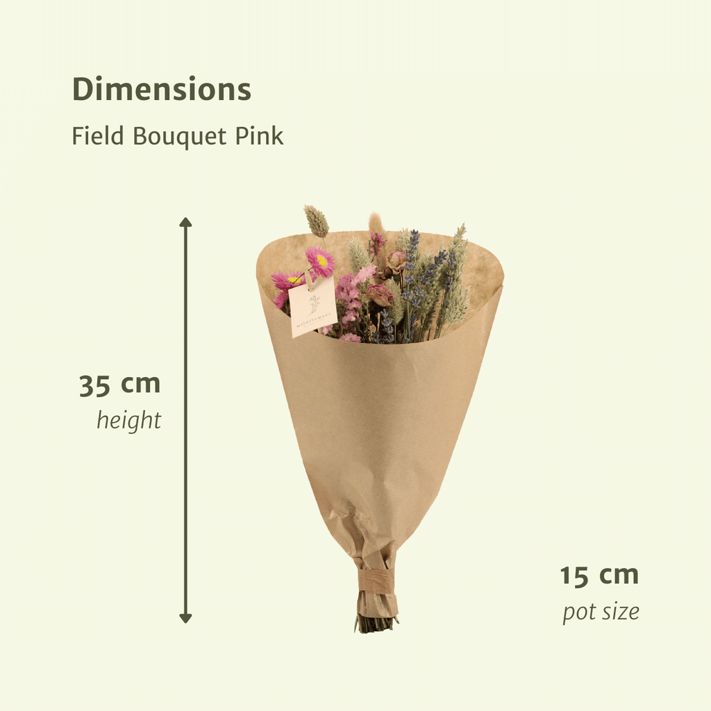 Trockenblumen Feldblumenstrauß Rosa