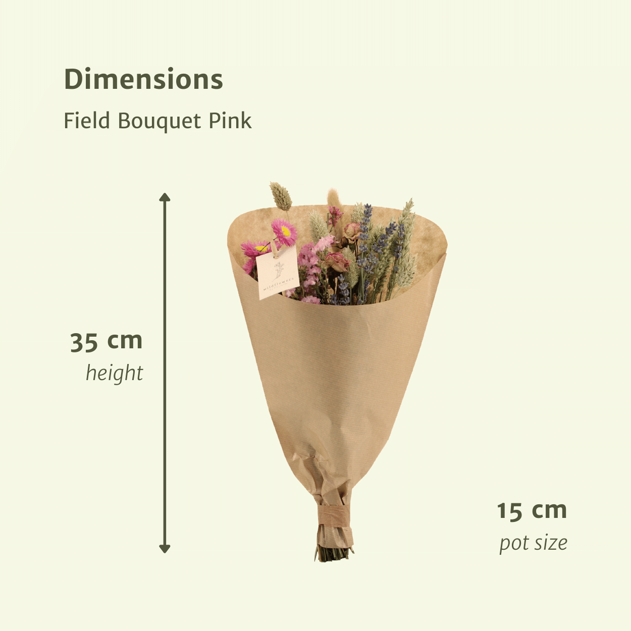Trockenblumen Feldblumenstrauß Rosa
