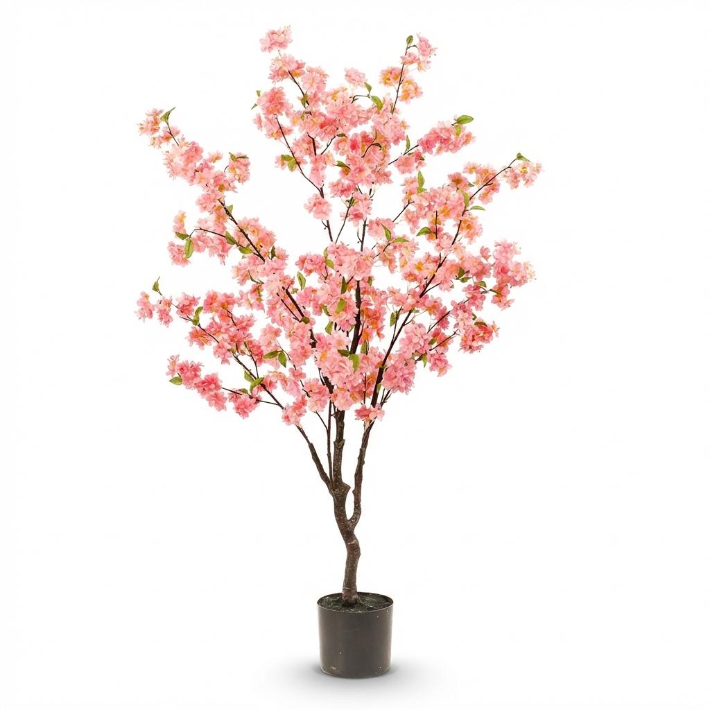 Kunstpflanze, Prunus, Kersenbloesem, rosa, 135 cm