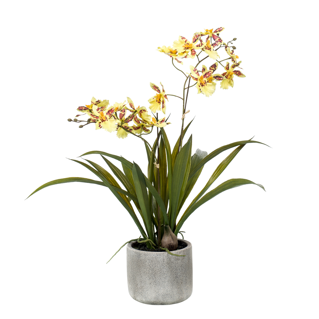 Kunstpflanze, Orchidee, gelb, 45 cm