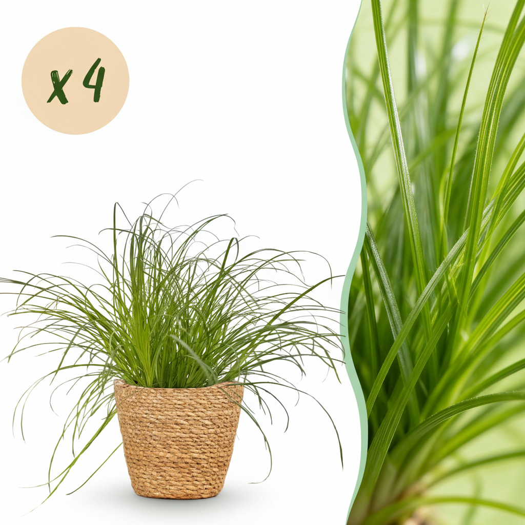 Green boutiQ, Zimmerpflanze, Cyperus alternifolius Zumula, Katzenpflanze, Haustierfreundliche Pflanze, Grün, Topf 12cm, Höhe 20cm