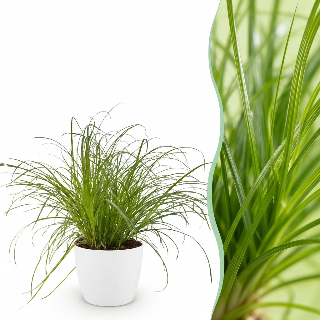 Green boutiQ, Zimmerpflanze, Cyperus alternifolius Zumula, Katzenpflanze, Haustierfreundliche Pflanze, Grün, Topf 12cm, Höhe 20cm