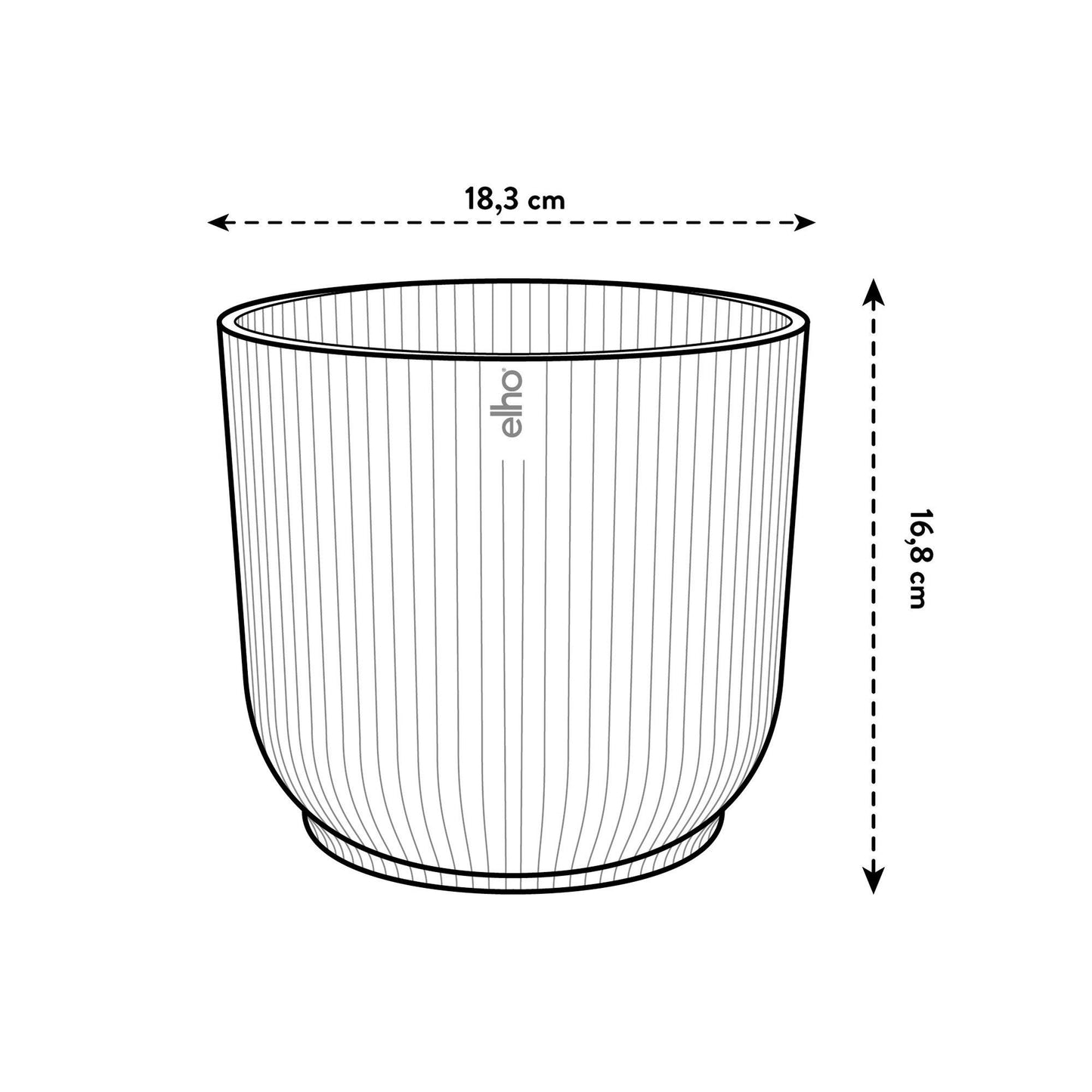 Topf elho Vibes Fold Round Weiß – D18 × H17