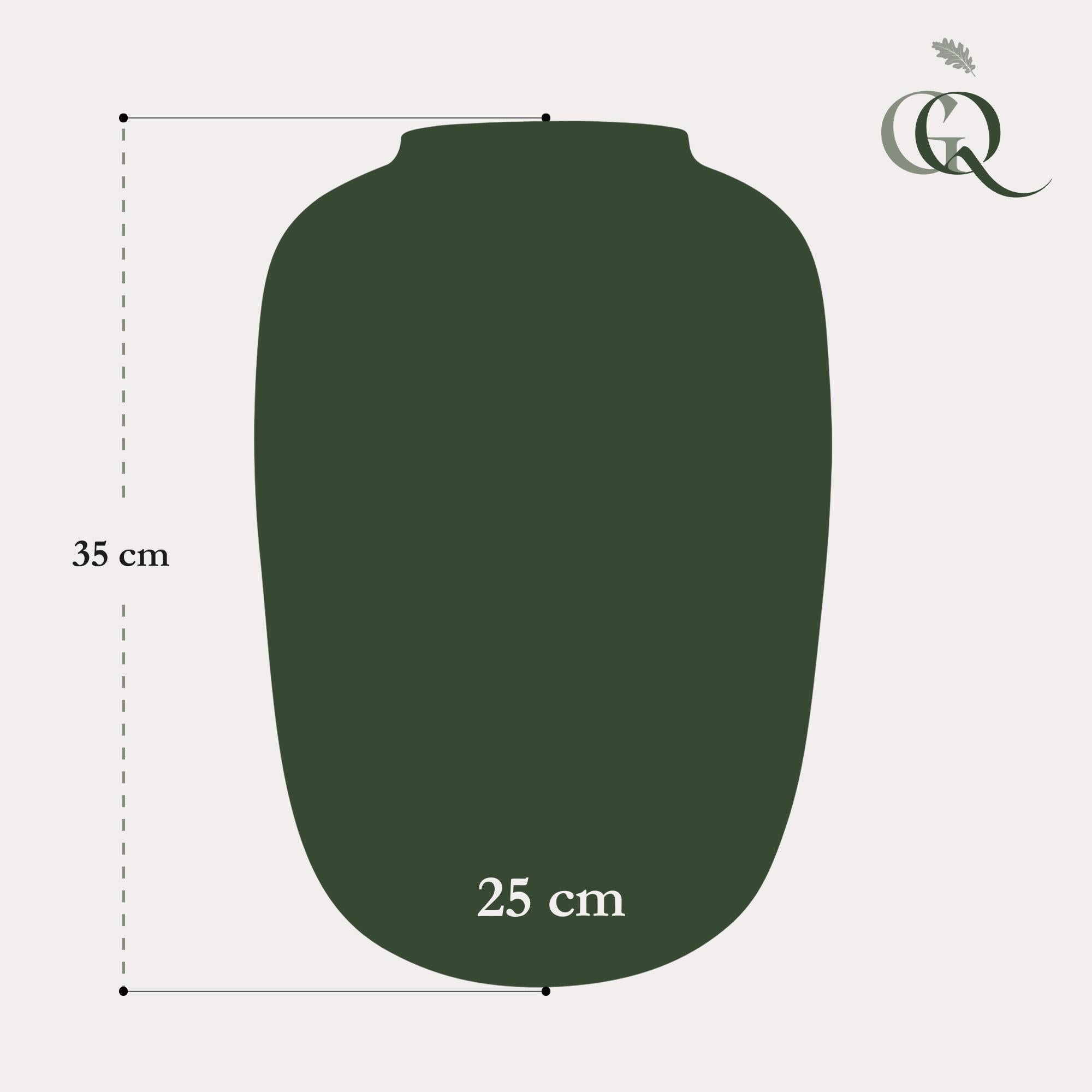 Vase aus Glas, M, H35 W25, Arctic Ivory
