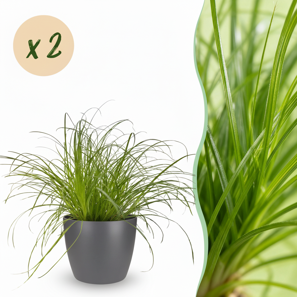Green boutiQ, Zimmerpflanze, Cyperus alternifolius Zumula, Katzenpflanze, Haustierfreundliche Pflanze, Grün, Topf 12cm, Höhe 20cm