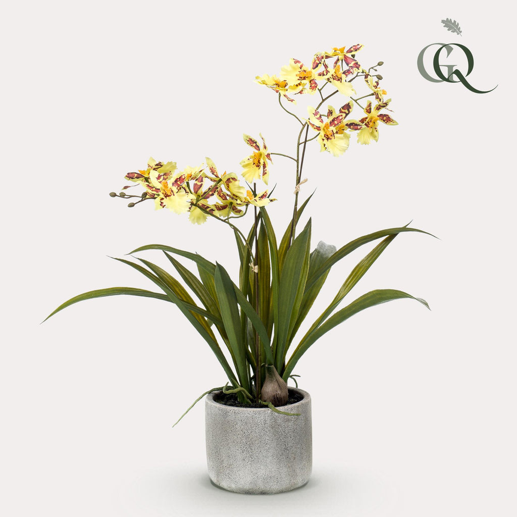 Kunstpflanze, Orchidee, gelb, 45 cm