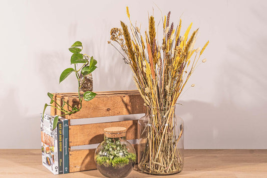 Trockenblumenstrauß – Yellow & Brown – Trockenstrauß – 70 cm – FH013