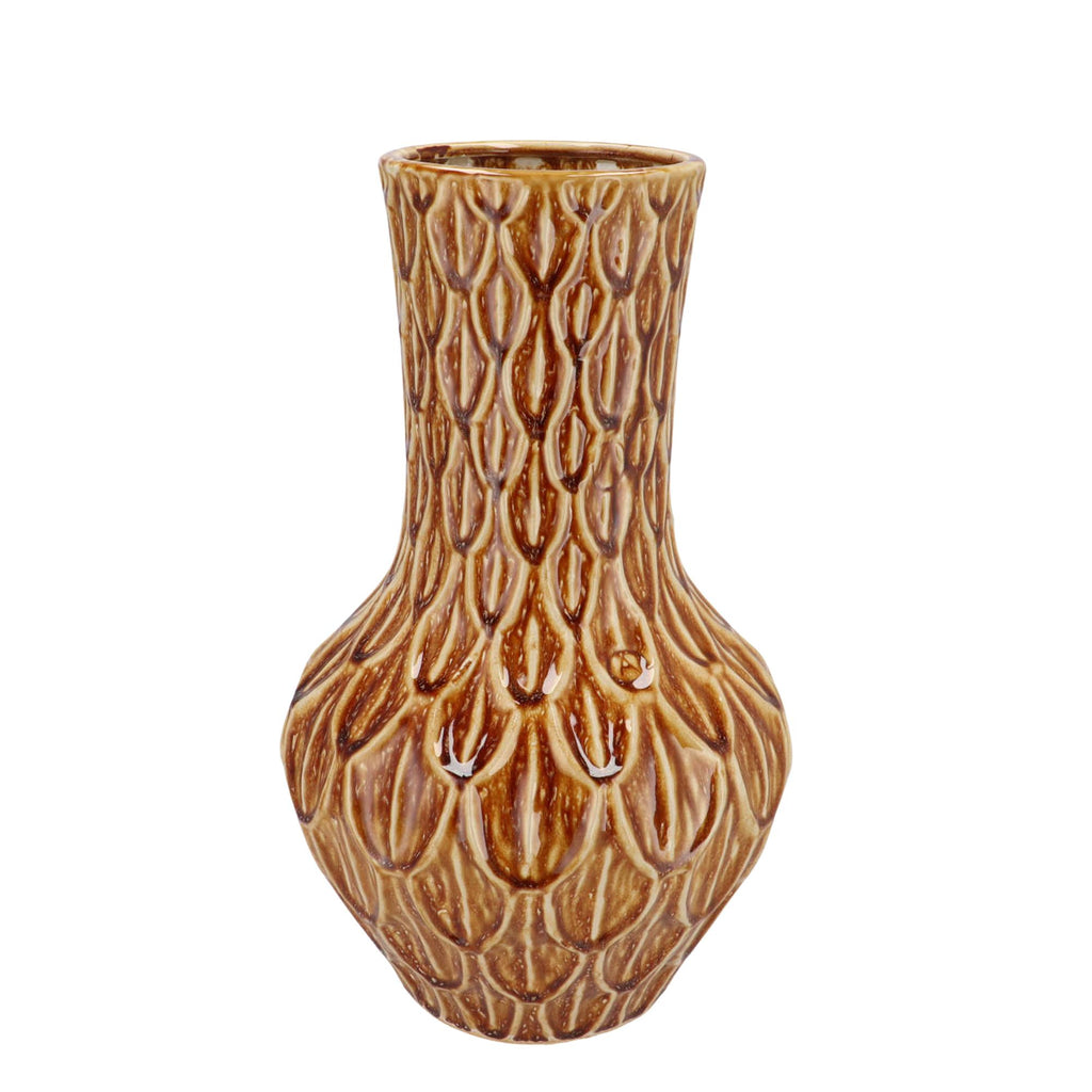 Vase aus Stein M, H39 W23, Boa Brown