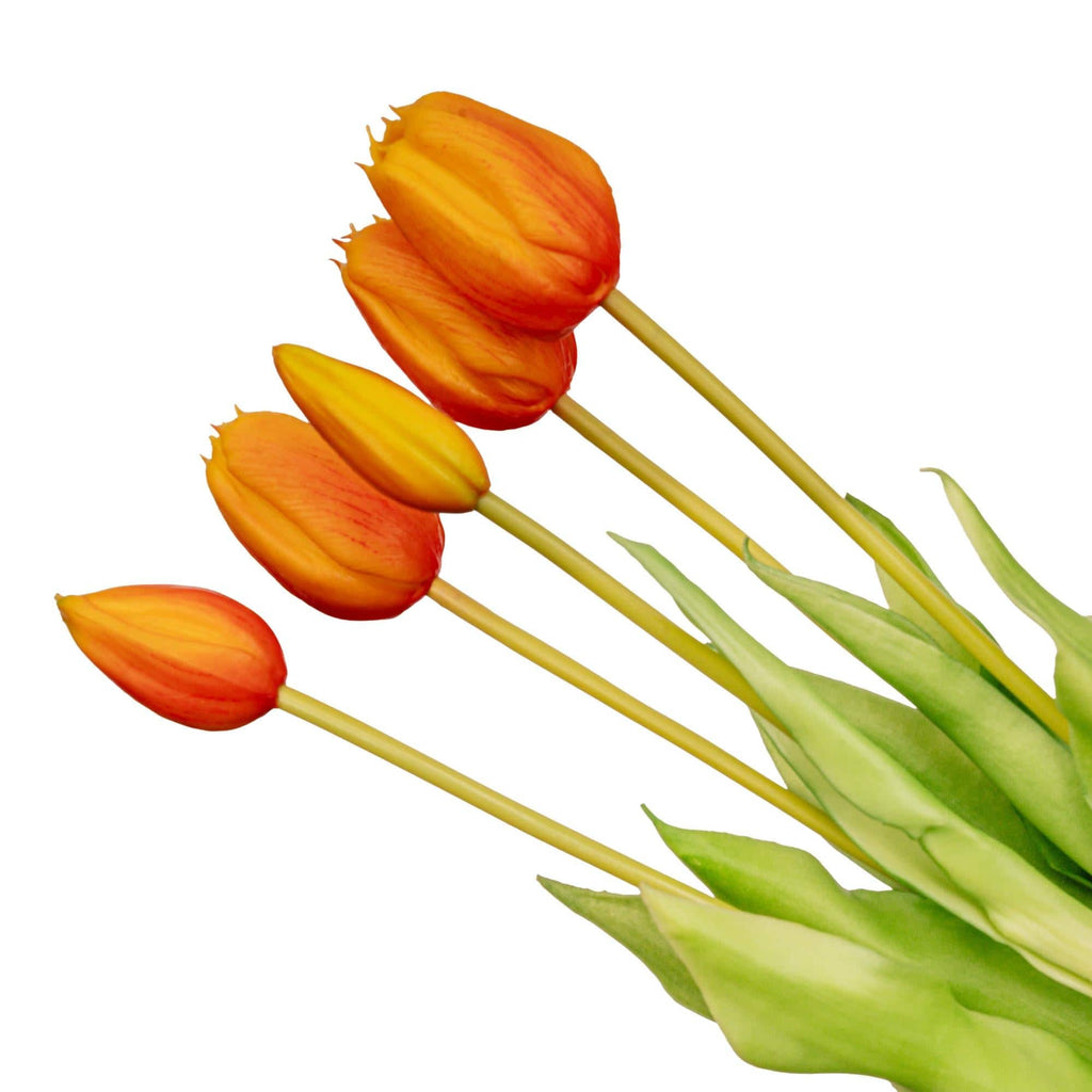 Tulpenstrauß orange – 10 stück – „real touch“-kunsttulpen – 42 cm - Botanic-Vibes