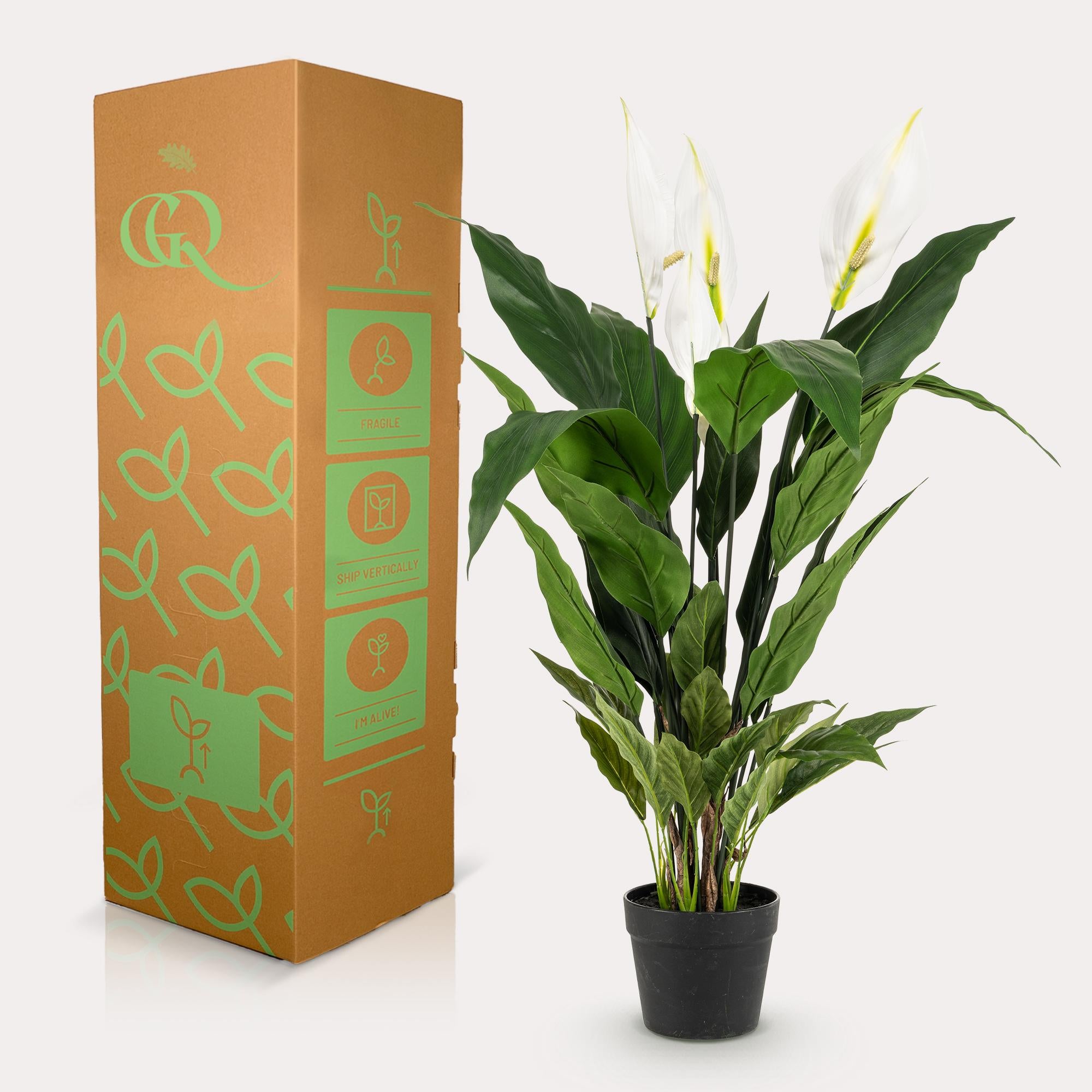 Kunstpflanze, Spathiphyllum, Lepelplant, 90 cm